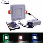 Home Decoration square Double Color LED Panel Light 6W 9W 18W 24W RGBW 110-240V