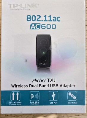 TP-LINK AC600 802.11ac Archer T2U Wireless Dual Band USB Adapter New In Box