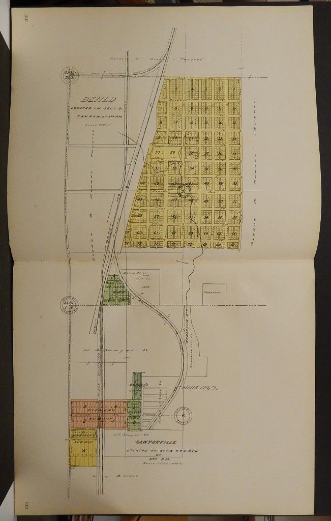 Illinois, Macoupin County Map, 1911, Benld, Sawyerville, Double Page