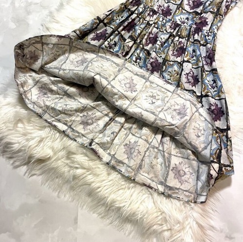 Genuine Masterpiece Prada Flower Art Design Short Sleeve One Piece Dress Blue - Picture 5 of 9