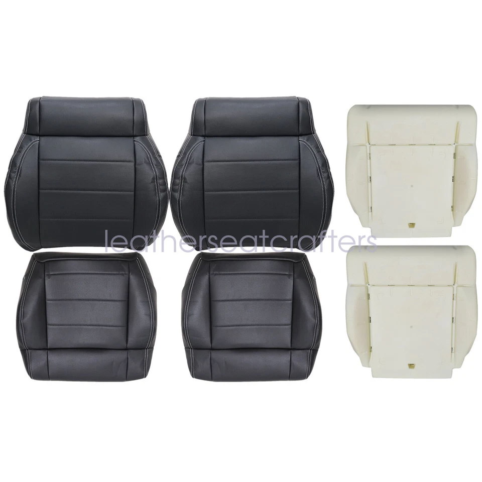 Fits 2008-2010 Jeep Wrangler Driver & Passenger Seat Cover Black & Foam Cushion Foto 2 de 4