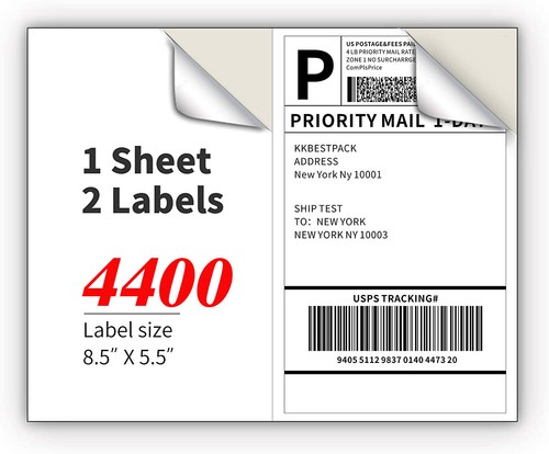 220-11000 Shipping Labels 8.5 x 5.5 Square Corner Self Adhesive 2 Per Sheet US - Picture 11 of 21