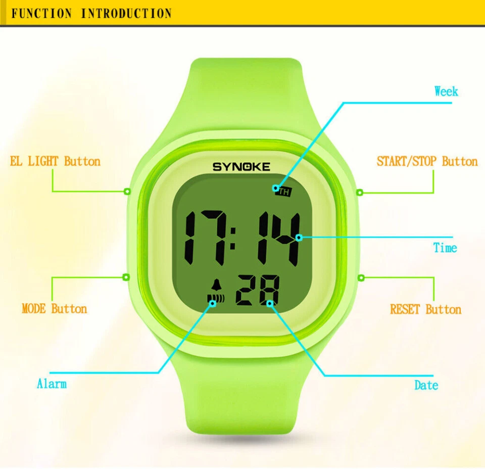 Niños Niños Niñas Reloj Digital Deportivo Electrónico Impermeable Reloj de Pulsera Niño Regalo Foto 4 de 4