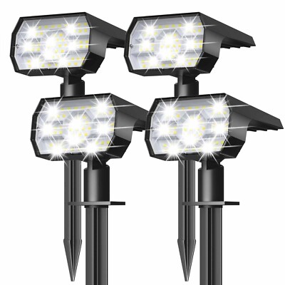 NYMPHY Solar Lights Outdoor Waterproof IP68, 56 LED 3 Lighting Modes Solar Po...