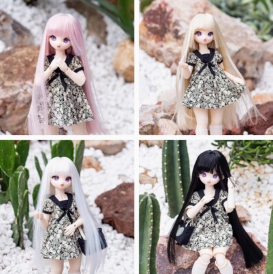 Hime Cut Straight wig For 1/3 1/4 1/6 BJD Doll ZXJF High Temperature Fiber ES062