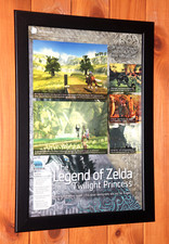 The Legend of Zelda Twilight Princess GameCube promo Small Poster Ad Page Framed