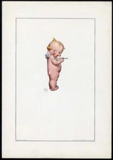 KEWPIE Rose O'Neill Print for JELLO c 1930's Cute Chubby Baby Eating Dessert