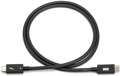 OWC Thunderbolt 4 Certified TB4 40Gbps 100W PD USB 4 Type C 6.5ft 2m Black Cable