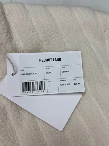 Helmut Lang Men's Quilted Bomber Jacket Ivory Size XS NWT Fleece Silk Lining - Picture 9 of 16