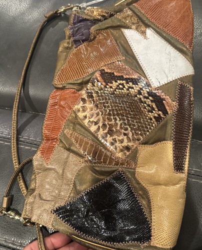 Vintage Original By Caprice Patchwork Snakeskin Leather Purse Bag Made In USA!! - Picture 3 of 8