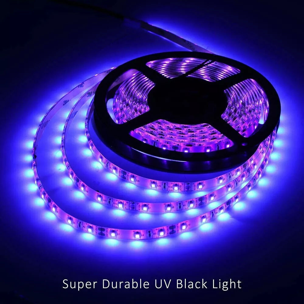 UV Black Light LED Strip Ultraviolet Fluorescent Fixture Rope Lighting Decor 12V