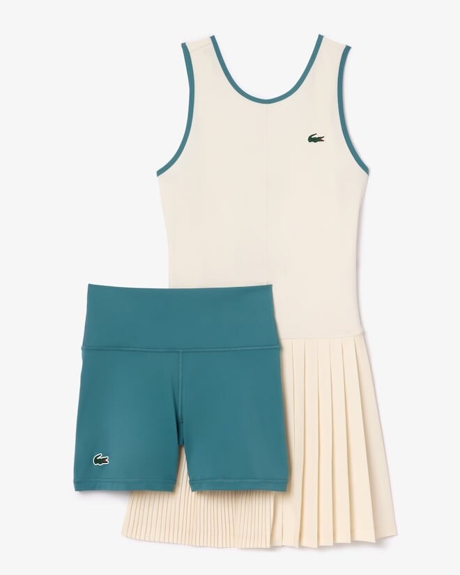 green emerald velvet dress Lacoste Women's Sleeveless Pleated Dress main image 0