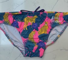 Men’s Budgy Smugglers Swim Wear Gym Pool Medium Large 36”🩲 🐆 Leopard Rugby