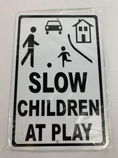 SLOW CHILDREN AT PLAY Mini Metal Street Sign 6  x9   NEW 