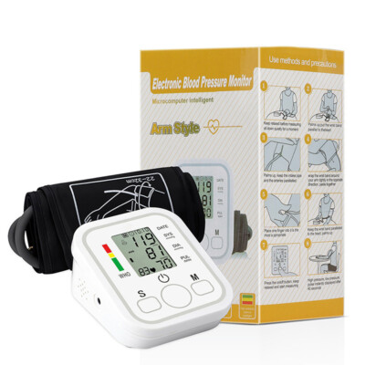 Digital Blutdruckmessgerät|Oberarm LCD Blutdruck Monitor|Automatische Pulsmesser