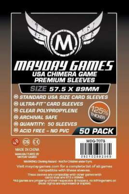 50 Mayday Games American Chimera Board Game Card Sleeves 57.5 x 89mm MDG-7078