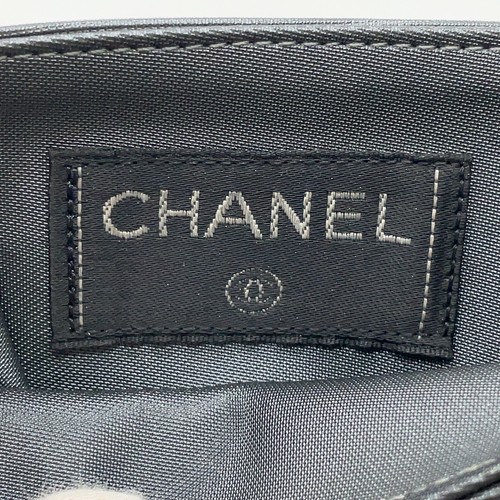 Auth CHANEL Letter Logo Nylon Gray Water-Bottle Card Waist Bag W/Box BLR-002 - Picture 15 of 16