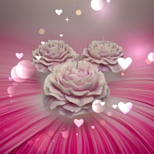 3pcs Scented Candle | Handmade Soy Wax | Home Decor | Gift Idea, Pink Ombre Rose - Picture 6 of 7