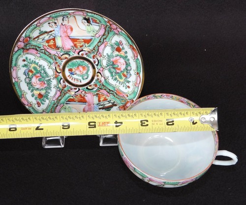 Vintage Y.T. Japanese Porcelain Wares Tea Set 6 Eggshell Cups & Saucers Rose - Picture 10 of 10