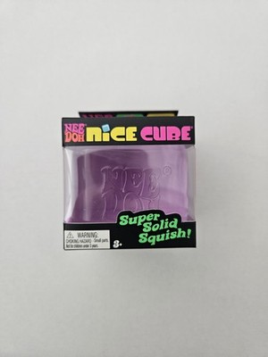 NeeDoh Nice Cube Swirl Purple Clear Nee Doh Super Solid Squish Cube - New