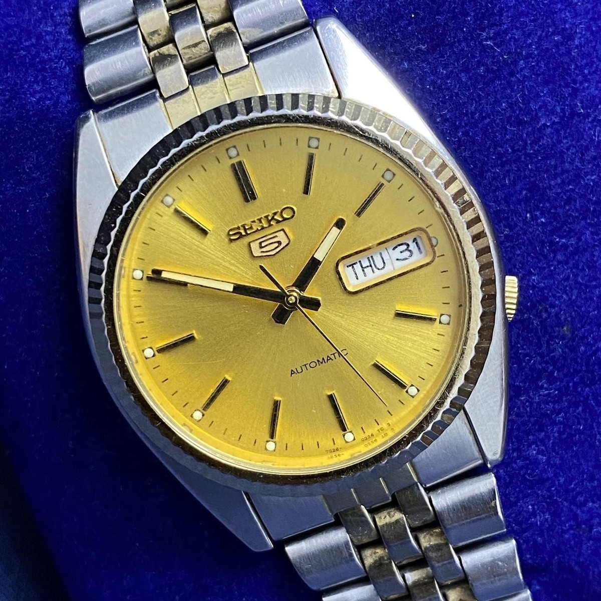 RARE Seiko 5 President SNXJ92 Automatic 7s26-3110 Day Date TwoTone