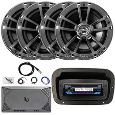 JVC AM/FM Marine Receiver, 4x 6.5" Speaker, 4-Channel High-Performance Amplifier