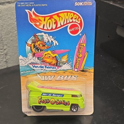 Hot Wheels VW Bus Van de Kamp's Fish-O-Saurs Green Diecast 1:64 Unopened Box