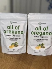(2)  Pack -Oil of Oregano 150 Softgels with Black Seed Oil - 6000mg Oregano Oil