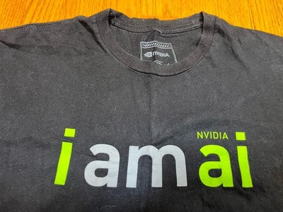 Nvidia Logo I AM AI T-Shirt Black Medium GPU Genuine Employee Only RTX CUDA M MD