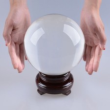 LONGWIN 150MM Clear Crystal Ball Paperweight Glass Sphere Photo Prop Free Stand