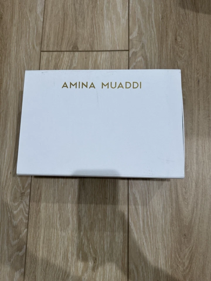 Authentic Amina Muaddi Metallic  Clear  Bow Heels  6.5 - Image 4 of 4
