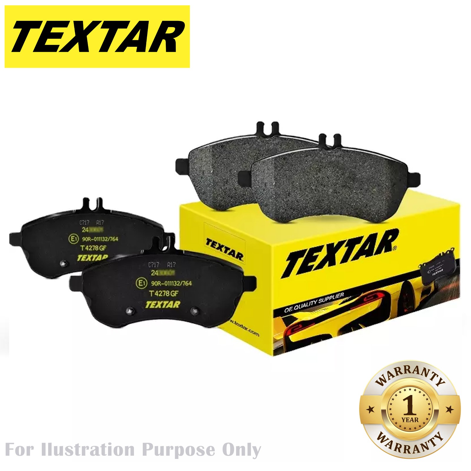 Genuine OE Textar Brake Pads Full Set Of 4 Front With Accessories 2088707