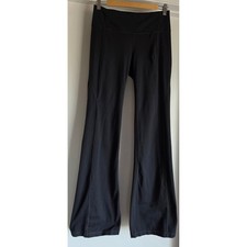 Athleta Black Flare Leg Yoga Pants Wide Waistband Activewear Womens Size M