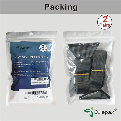 Dulepax Cinghie di Tiraggio per Tenda da Sole per Camper, Cinghie Lunghe 96 Pollici con 2 Pezzi, Nero - Foto 6 di 6