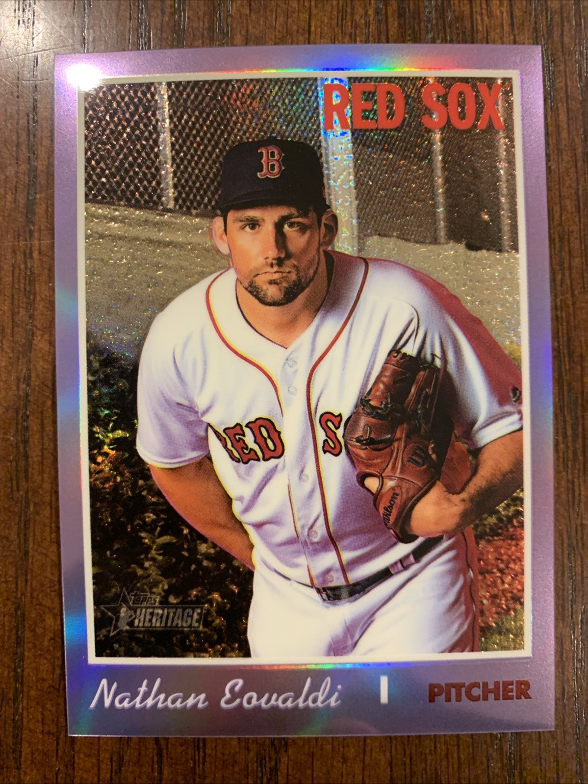 2019 Topps Heritage Chrome Purple Refractor Nathan Eovaldi #THC-568 Red Sox