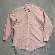 Brooks Brothers Shirt Mens 16.5 34/35 Pink Microcheck Button Down 346 Cotton