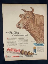 Magazine Ad* - 1947 - Curtiss Candy Co - Baby Ruth - James Vlasaty artwork