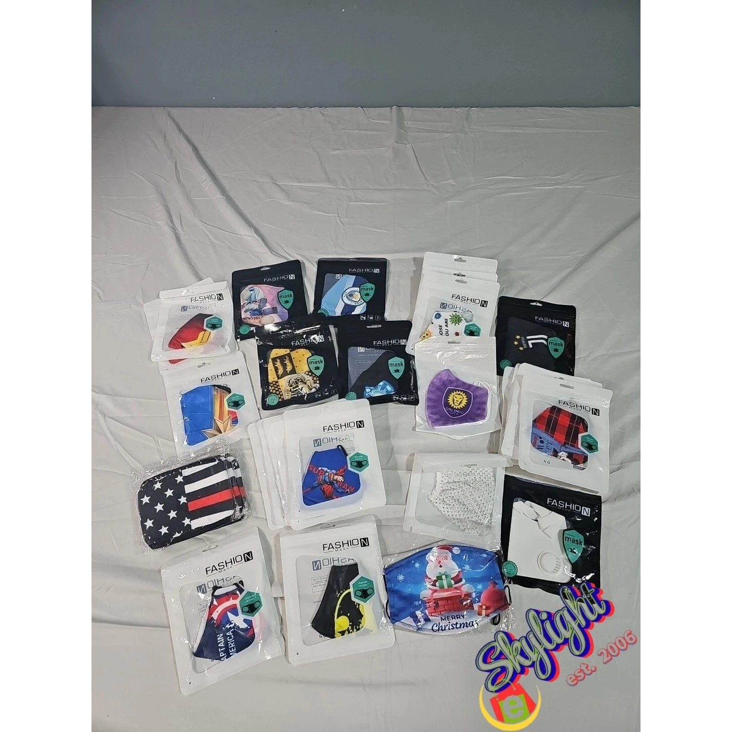 Lot of 29 Reusable Fabric Face Masks Washable Soccer, Mickey, Harry Potter