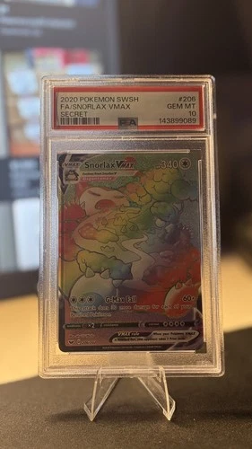 Pokémon Snorlax VMAX Secret Rare Holo 206/202 Sword & Shield PSA 10