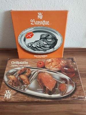 WMF Grillplatte Cromargan 18/10 + 2 x WMF Baroque Serviertablett Cromargan 18/10