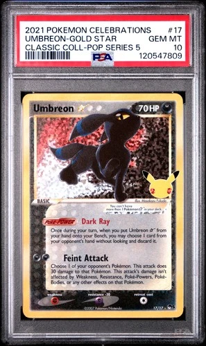 Umbreon-gold Star 17 Celebrations Classic Collection Pokemon PSA 10 *809