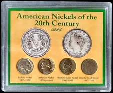 American Nickels of the 20th Century 4 Coin Set American Historial Society
