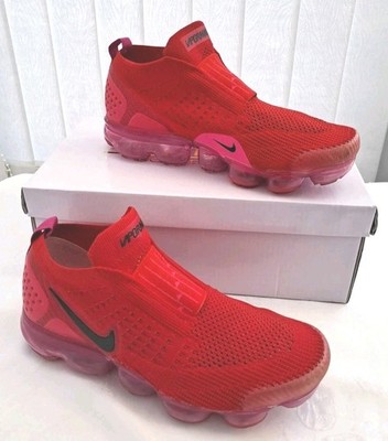  Nike Air Vapormax Flyknit Moc 2 Sneaker Turnschuhe Rot & Fuschua UK Größe 4,5 