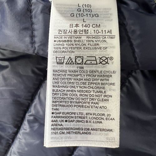 Gap Boy Olive Green Water Resistant Lightweight Puffer Hooded Jacket 729968 L 10 - Picture 10 of 13