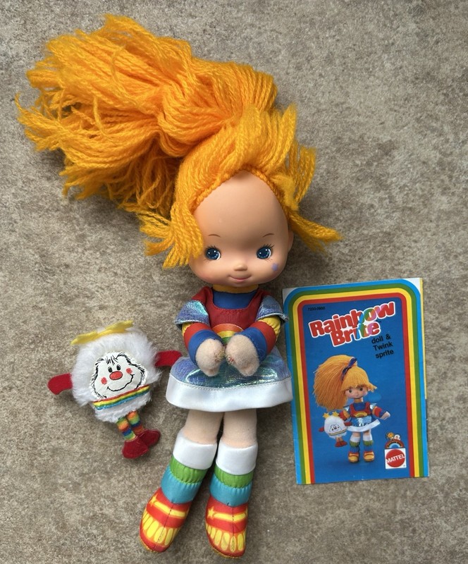 Vintage Rainbow Brite Plush Doll 11” and Twink White Sprite With Original Papers