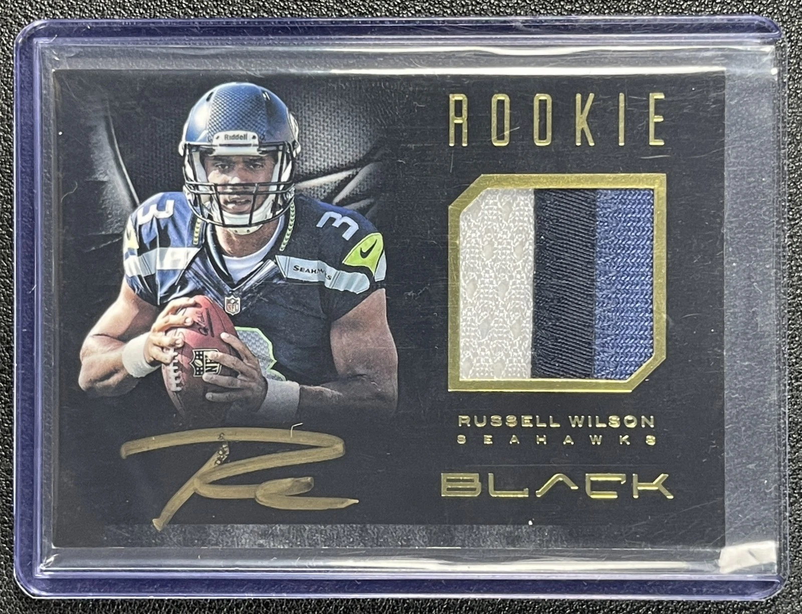 Russell Wilson Panini Limited Rookie Jumbo Jerseys #25 Prime Autograph