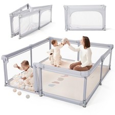 Baby Playpen, 79x71 Inch Foldable Playpens for Babies and Toddlers with Gate,...