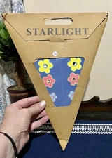 Starlight Paper Lantern Star Blue w/Flowers 60cm (23.5") New