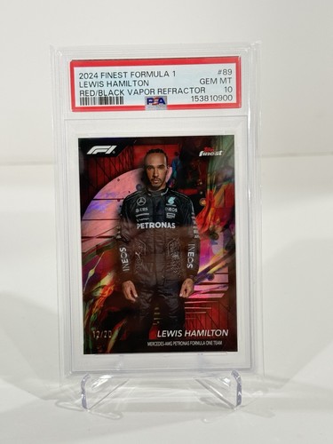 2024 Topps Finest F1 Lewis Hamilton Red Black Vapor Refractor /20 #89 PSA 10