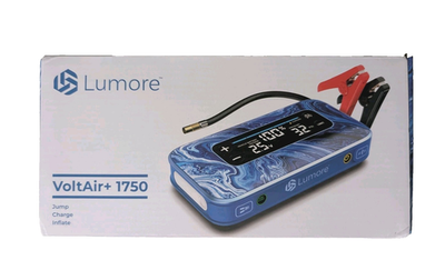#ad Lumore VoltAir 1750 Jump Starter Air Compressor Power Bank amp; Cables Blue NEW $125.96